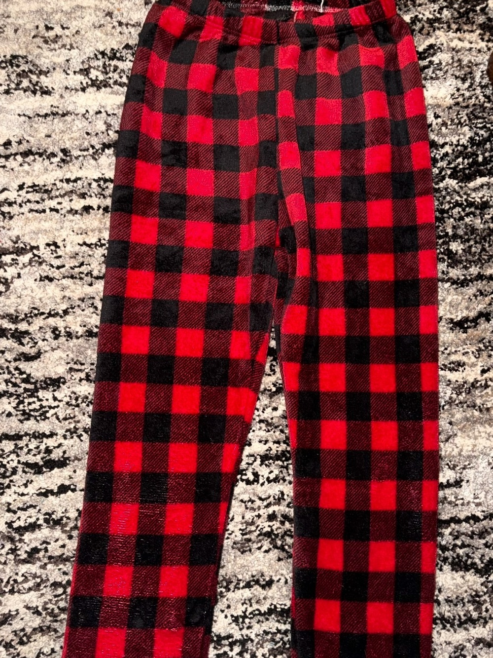 Red and Black Buffalo Plaid Fleece Pants